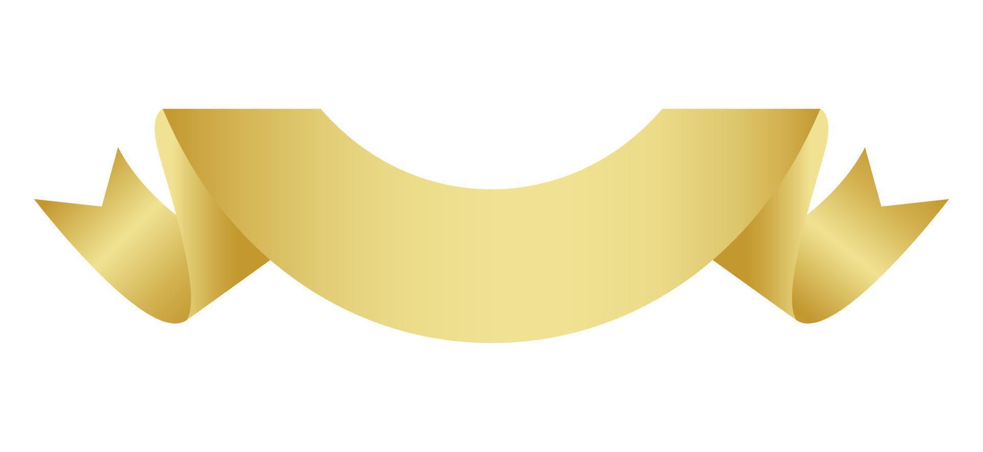 gold ribbon, sticker golden ribbon, gold label vector