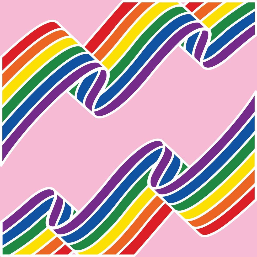 La bandera lgbt o la bandera del arco iris incluyen lgbt, diseño vectorial y fundamento aislado. vector