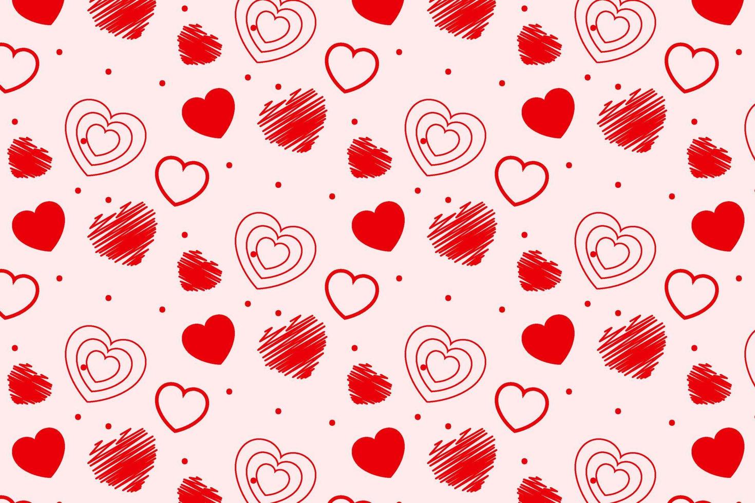 Red love heart pattern. vector