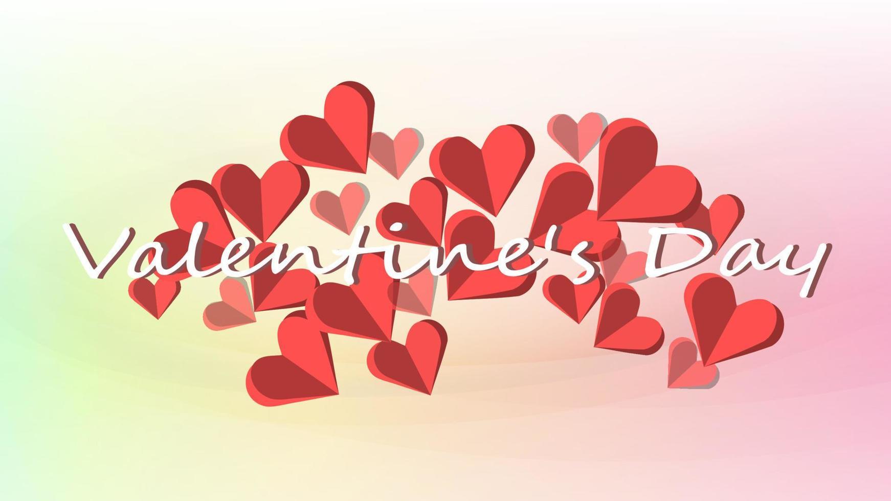 heart papercut valentine background sweet gradient vector