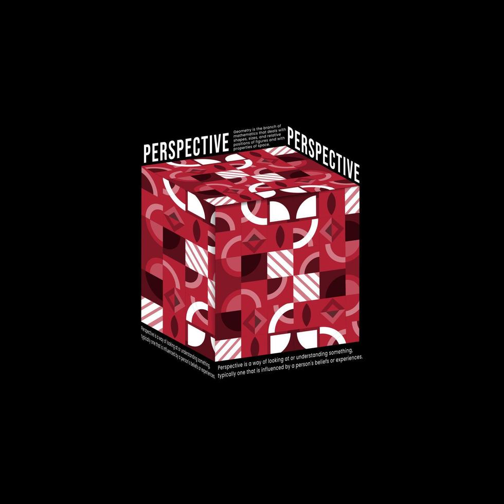 Geometric Isometric Design Shapes Arrangement of Boxes with Perspective Slogan vector