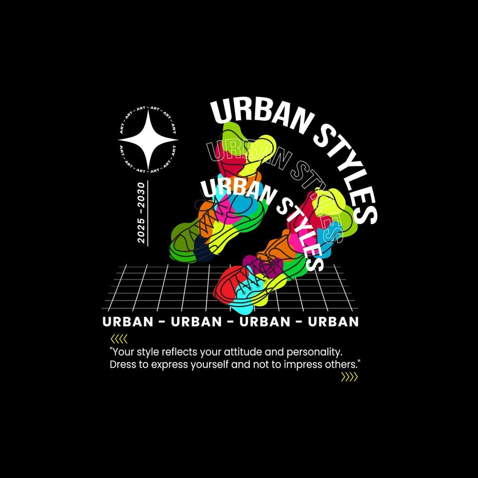 Diseño de estilo de moda con temática urbana para diseños estampados para camisas, chaquetas, suéteres y más. vector