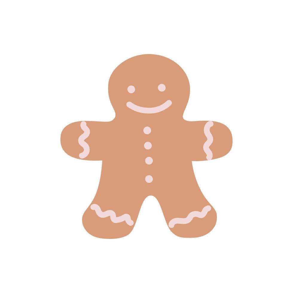 Ginger man isolated on white. Vector, hand-drawn illustration for Christmas card design, labels, invitations. vector