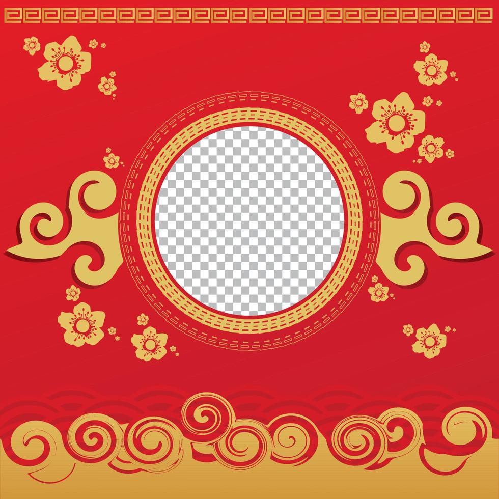 Chinese new year banner template for social media. vector