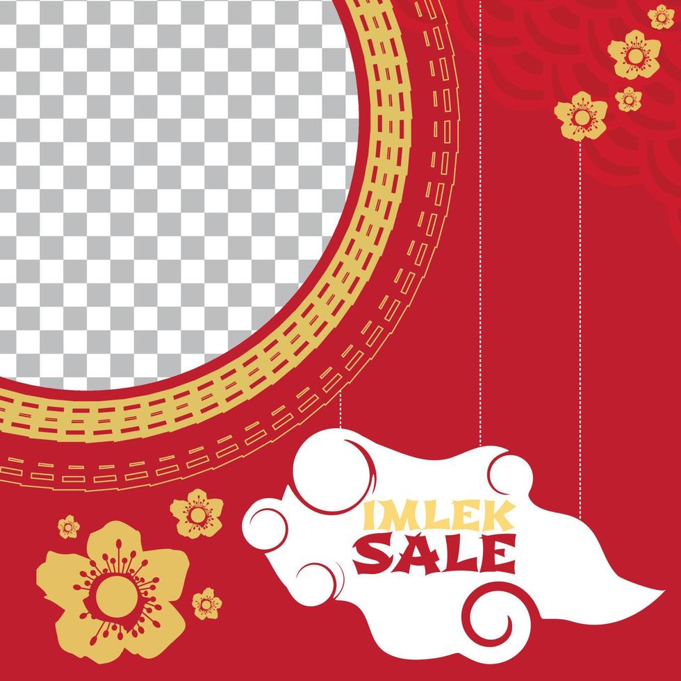 Chinese new year Sale for social media post banner vector