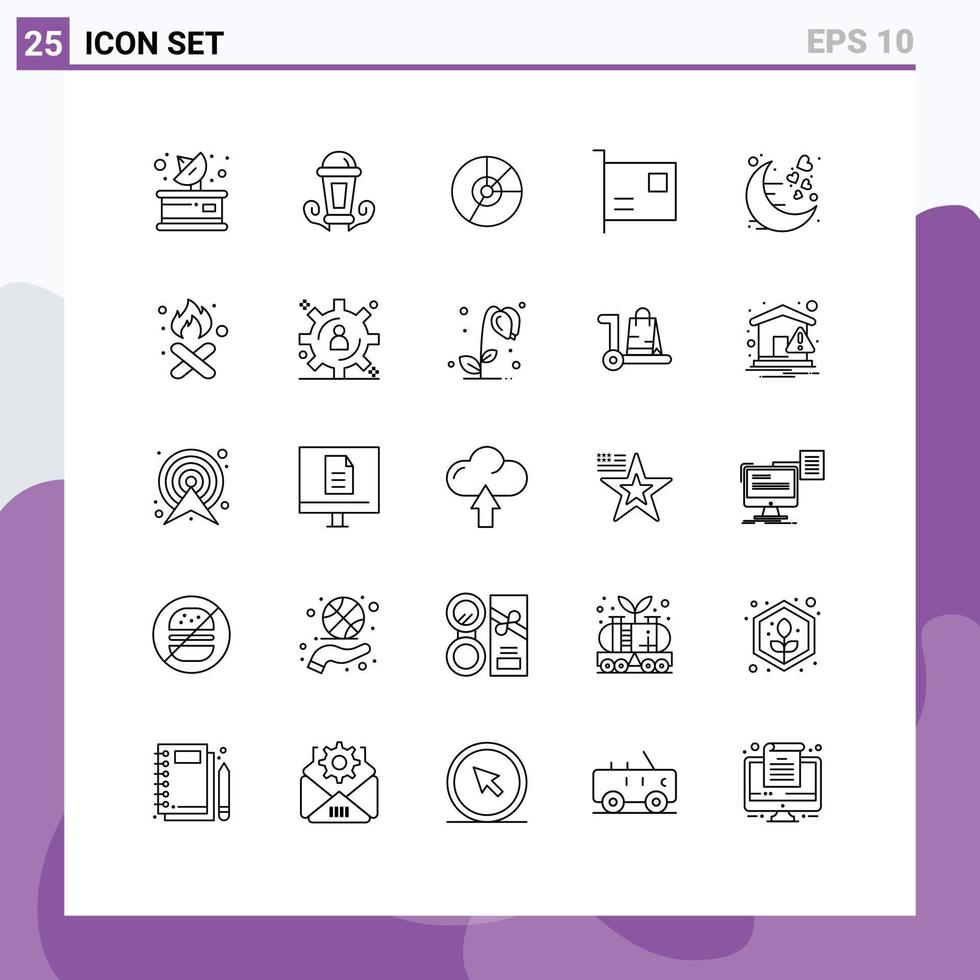 Modern Set of 25 Lines Pictograph of devices card pie statistics finance Editable Vector Design Elements