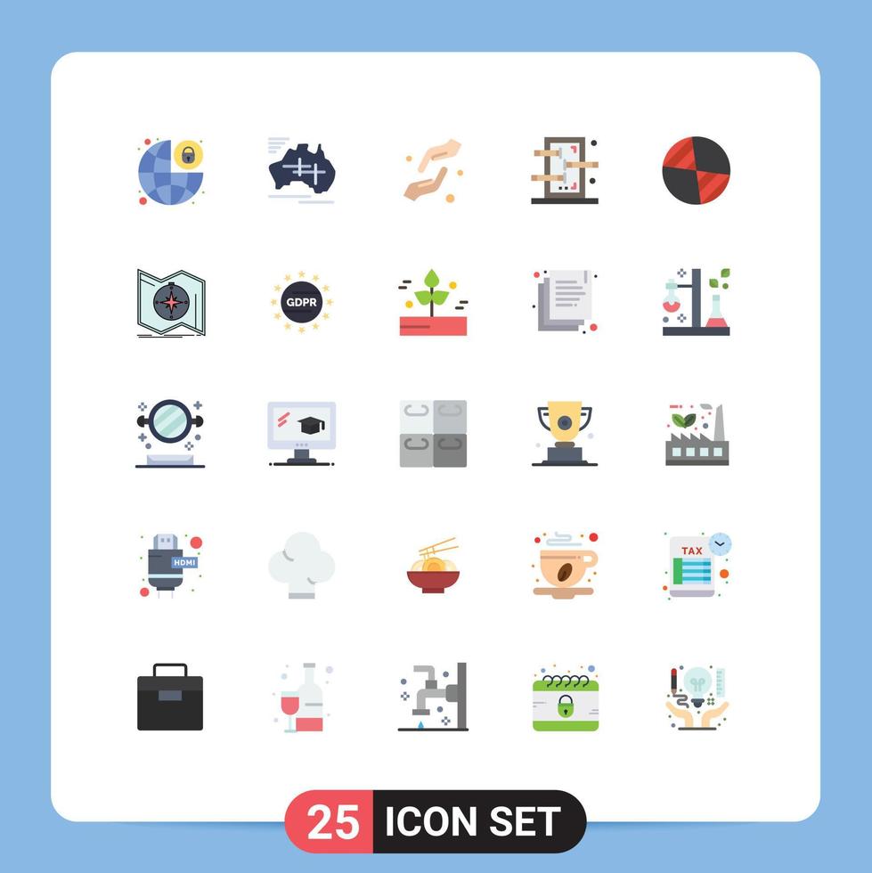 Universal Icon Symbols Group of 25 Modern Flat Colors of show magic vacation box help Editable Vector Design Elements