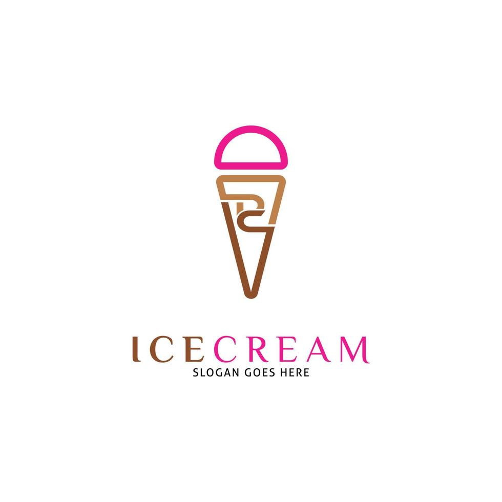 letra inicial dc helado icono vector logo plantilla ilustración diseño
