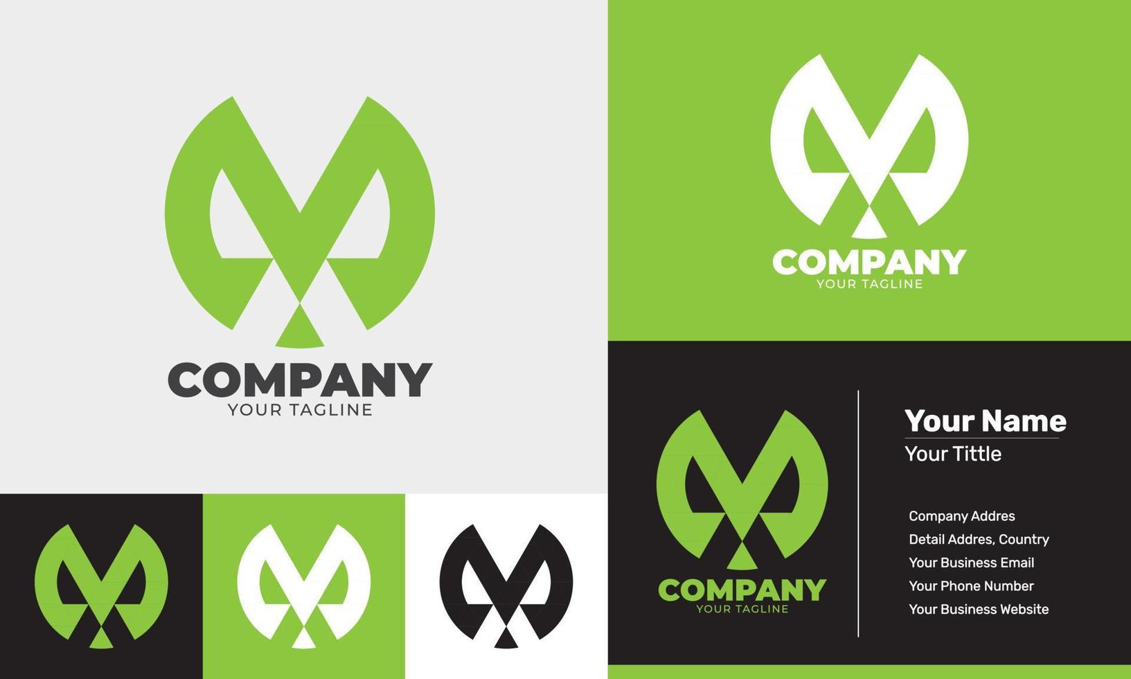 Flat design letter m modern logo template vector