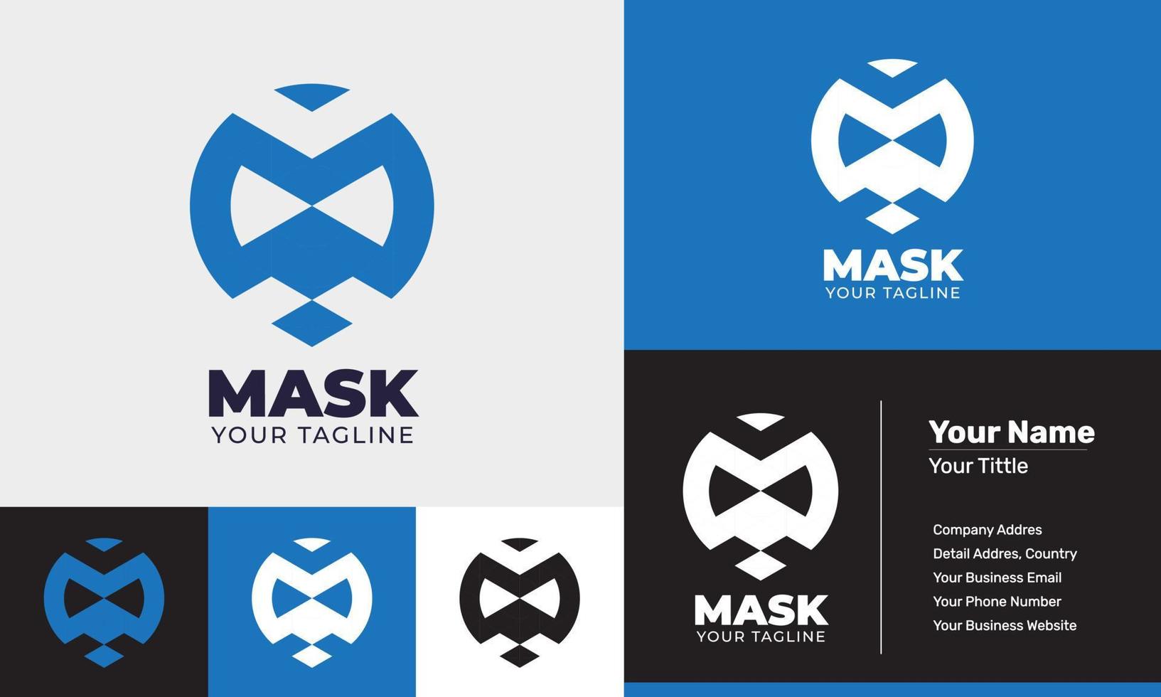 Flat design infinite mask modern logo template vector