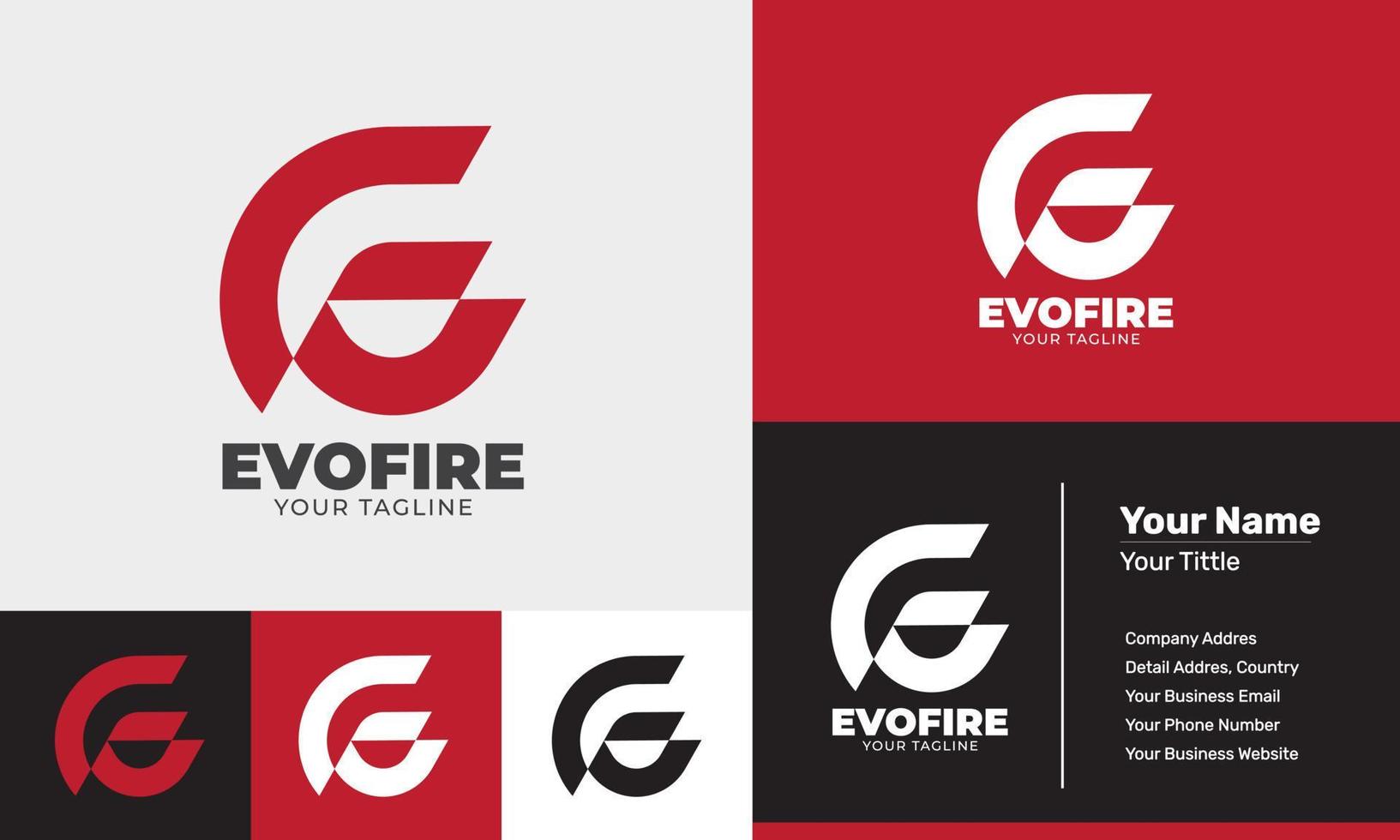 Flat design fire game modern logo template vector