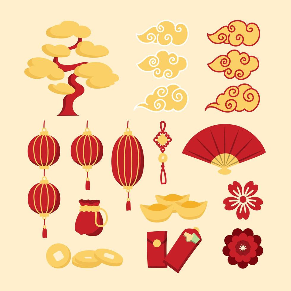 Chinese New Year Element Template vector