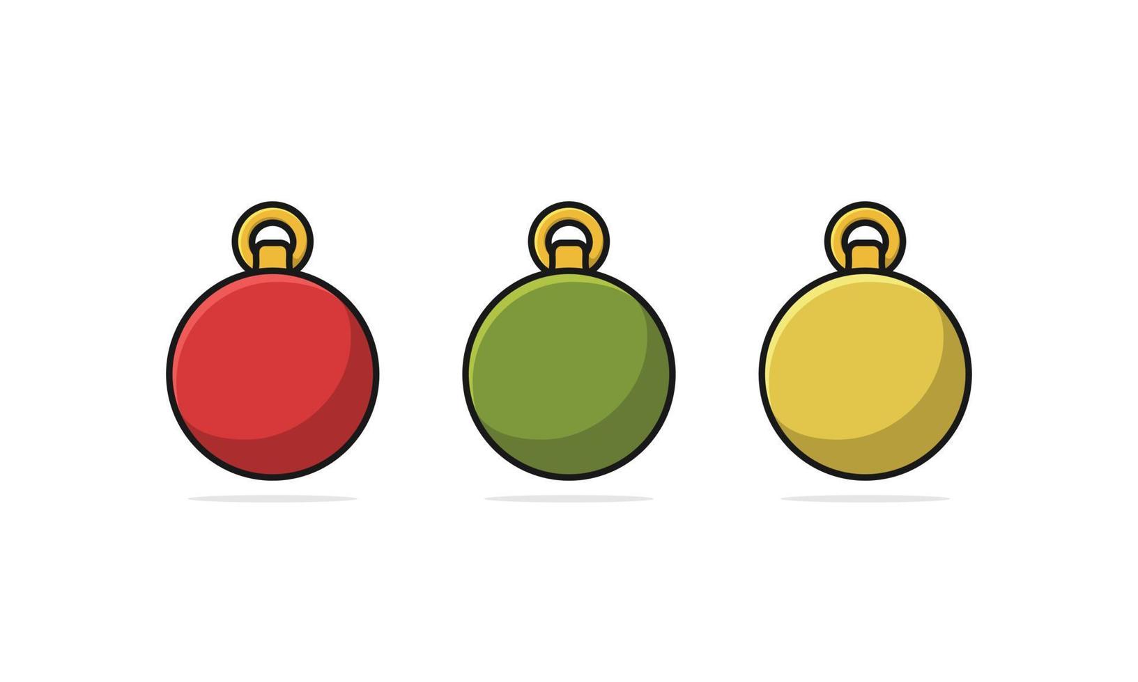 Ilustración de icono de vector de bola de Navidad. concepto de diseño de icono de naturaleza alimentaria. diseño de logotipo de fruta redonda de diferentes colores.