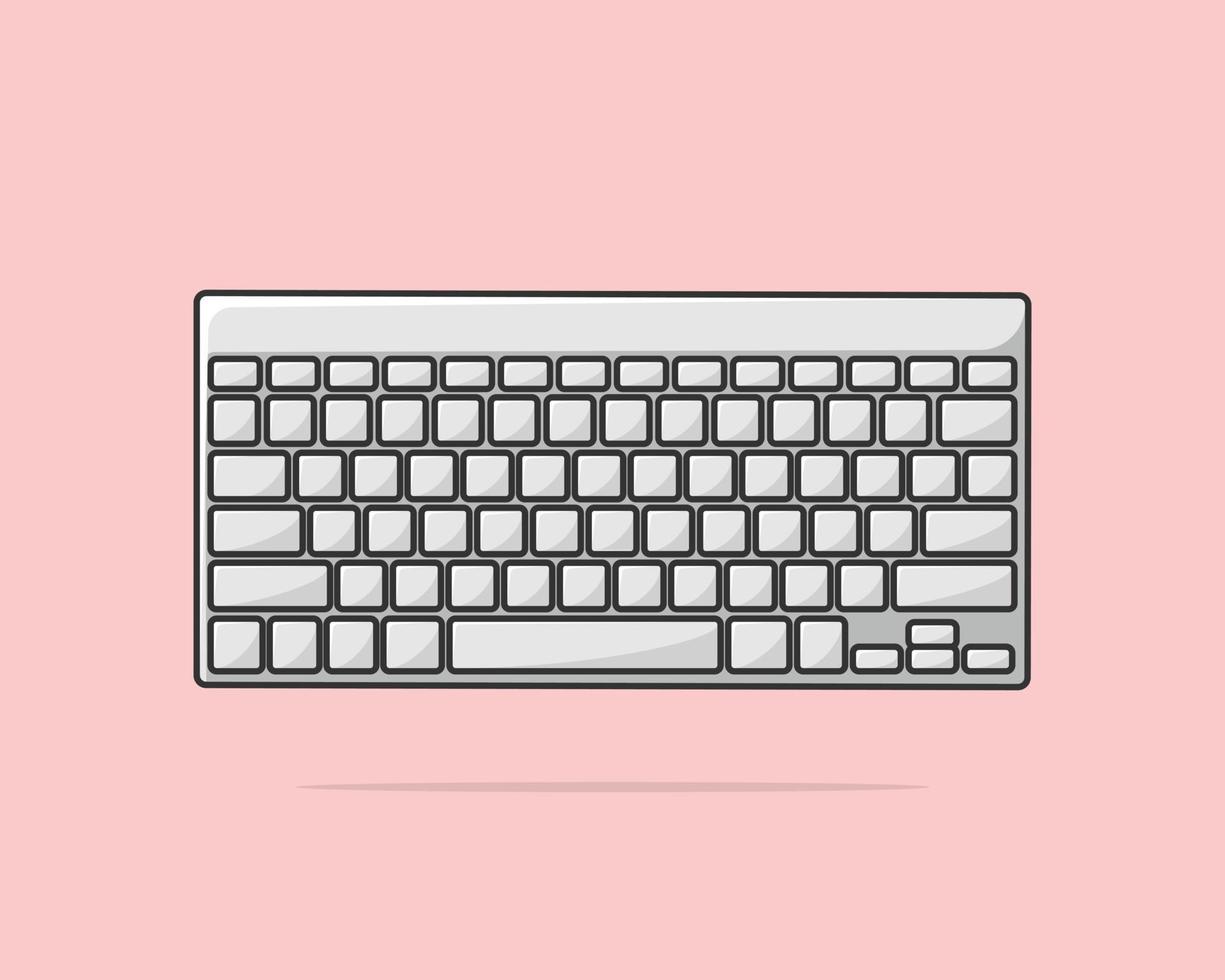 Cartoonish computer keyboard or keypad on light background vector illustration design