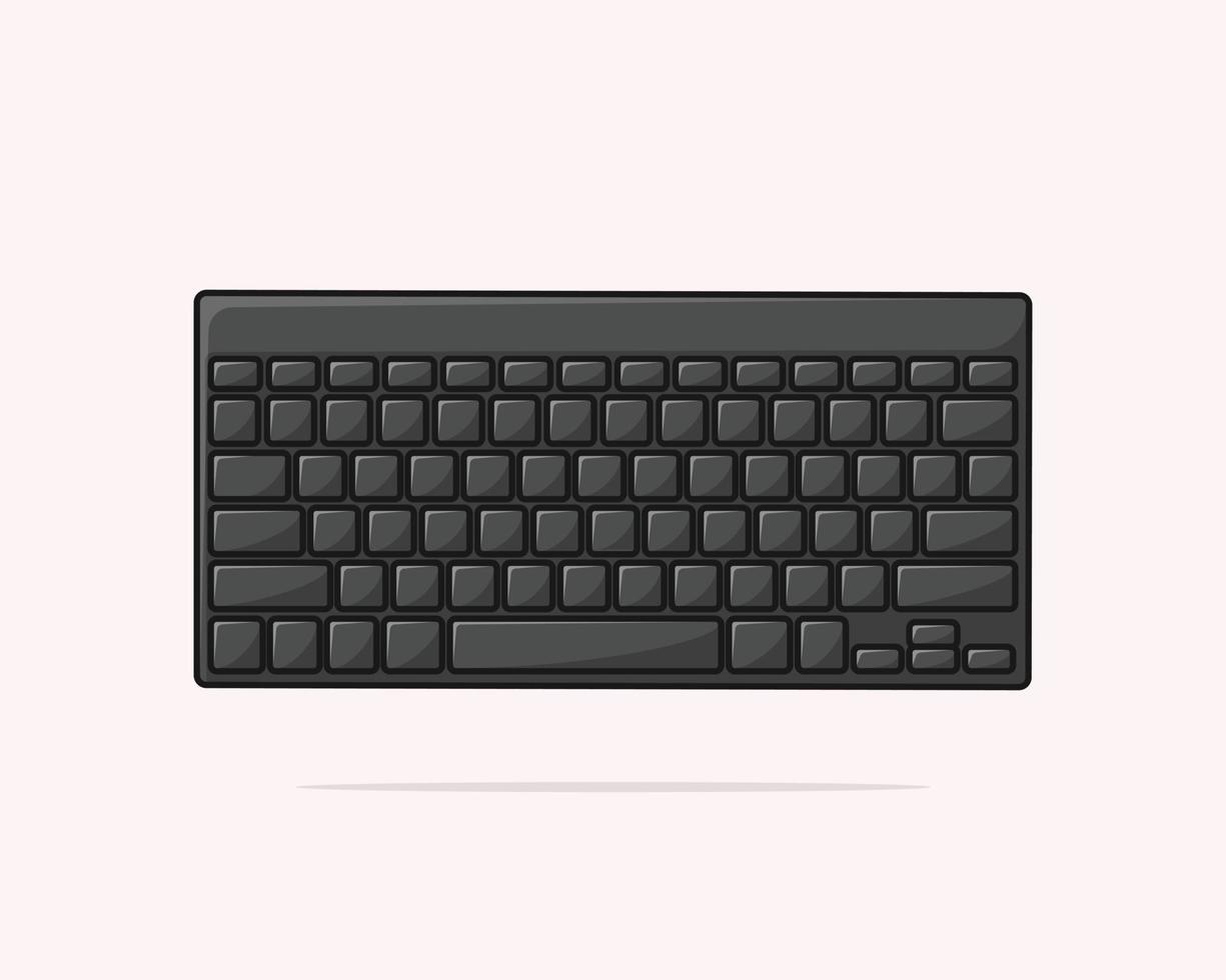Cartoonish computer keyboard or keypad on light background vector illustration design