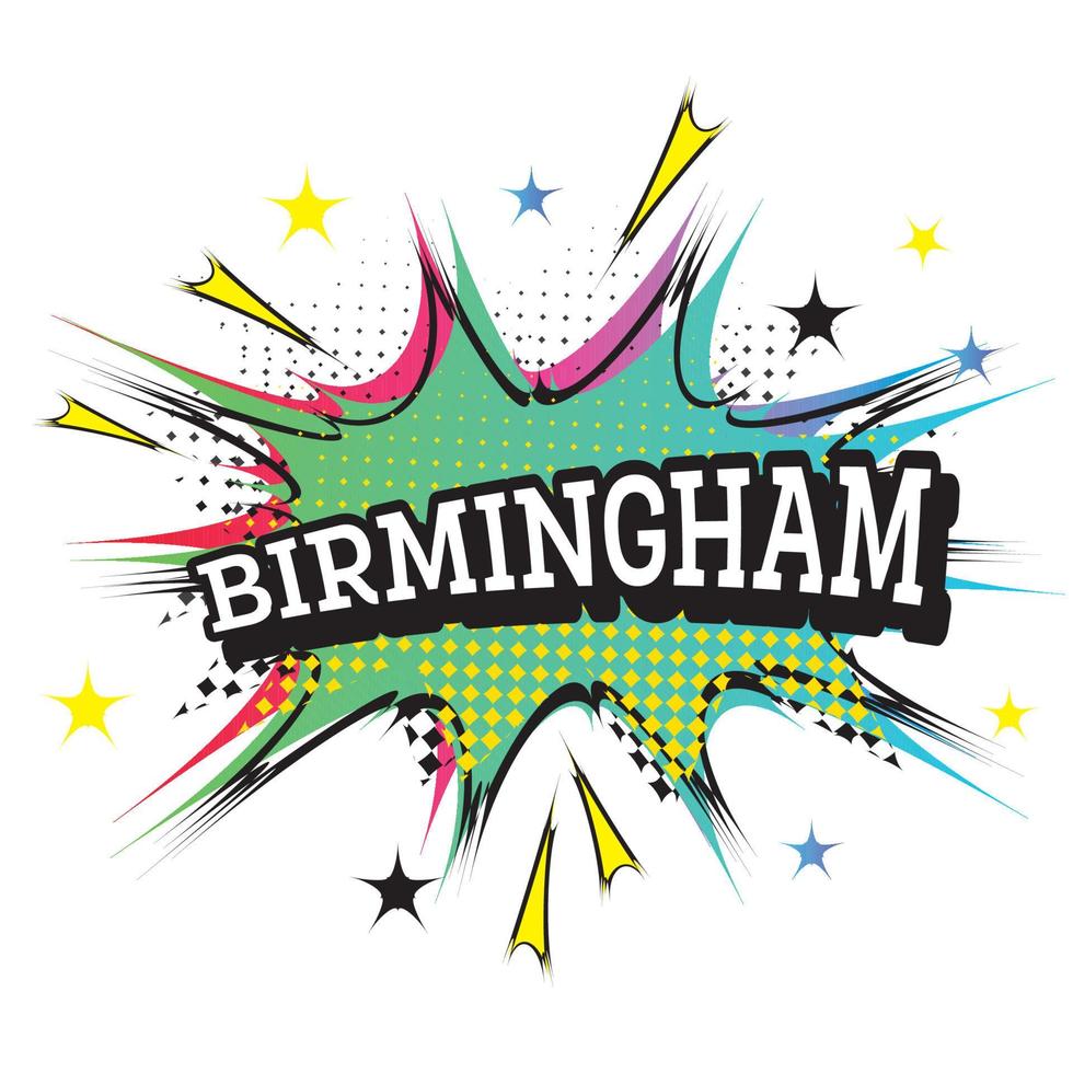 Birmingham. Comic Text in Pop Art Style. vector