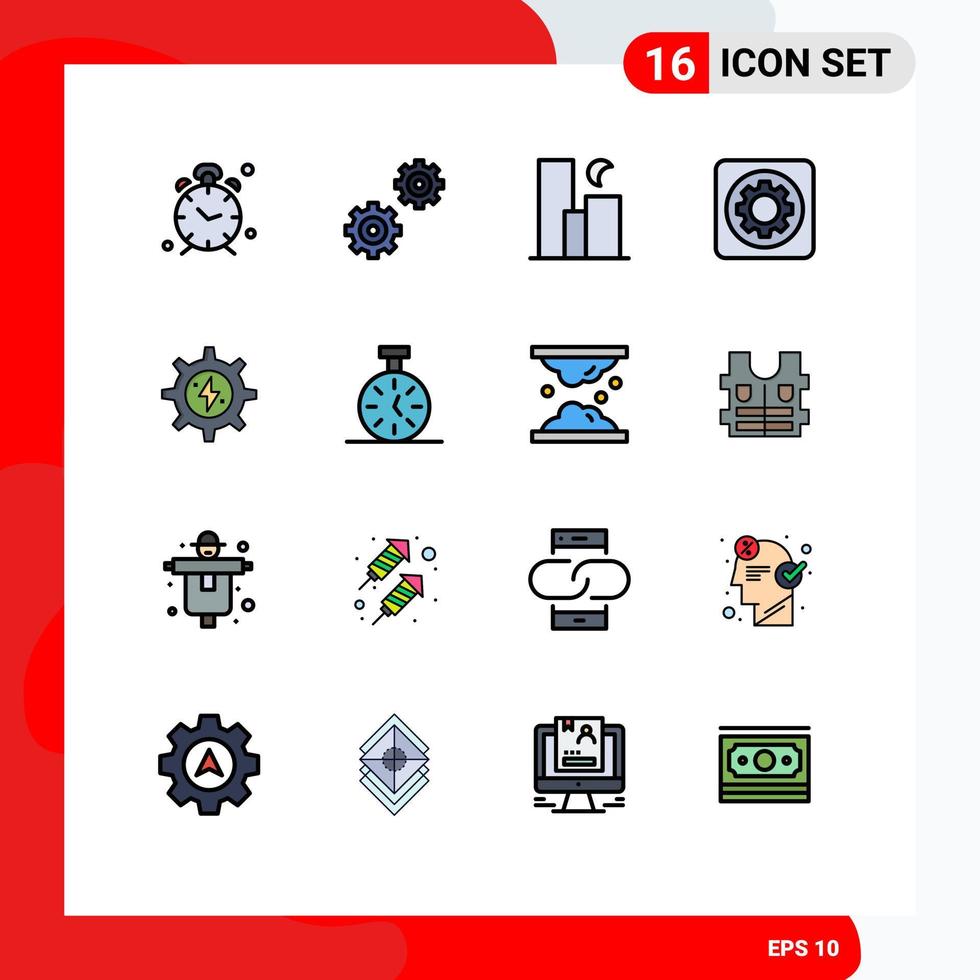 Stock Vector Icon Pack of 16 Line Signs and Symbols for tool option city mechanic skyline Editable Creative Vector Design Elements