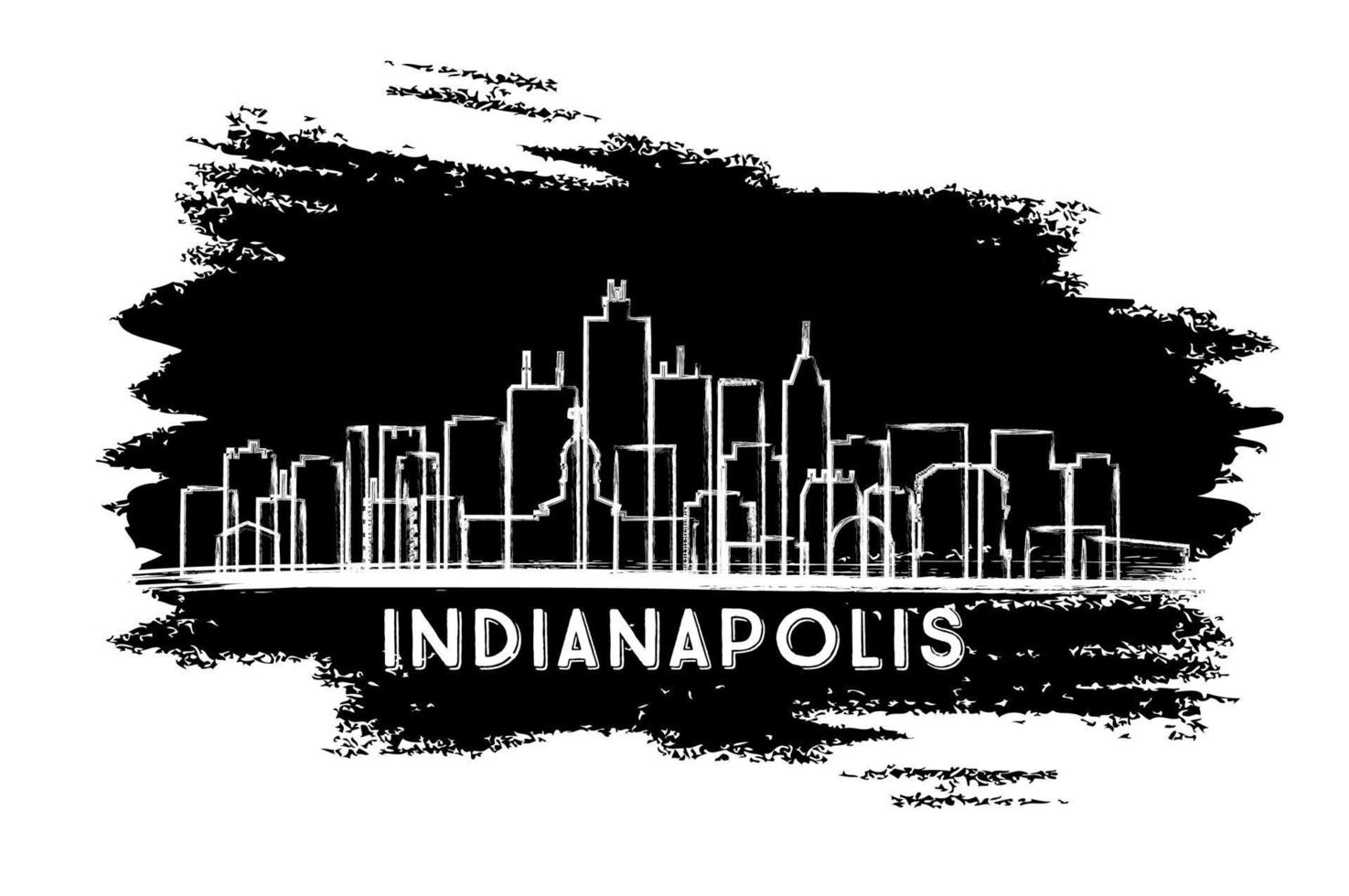 silueta del horizonte de la ciudad de indianapolis indiana usa. vector