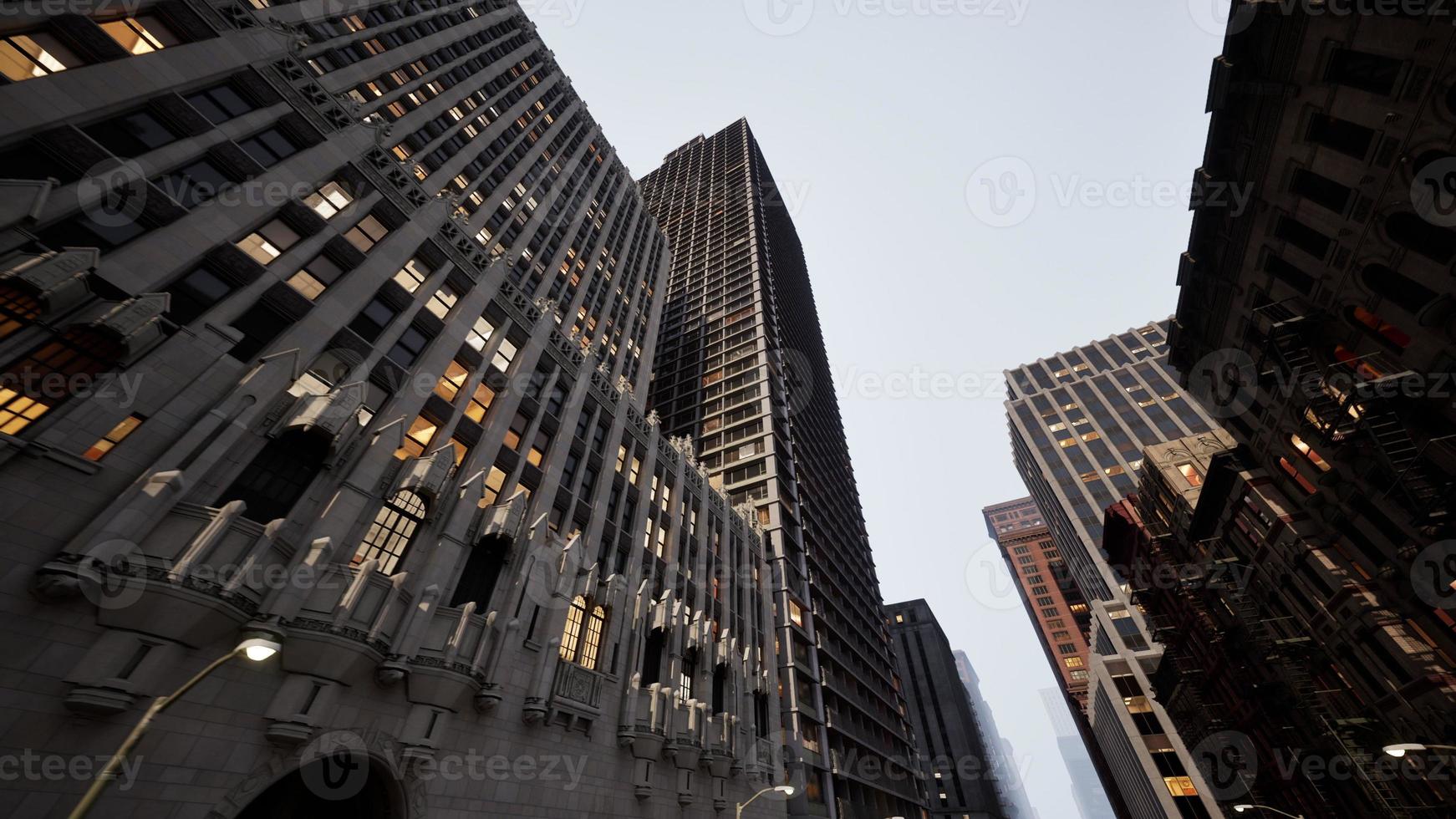 New York City street at sunset time photo