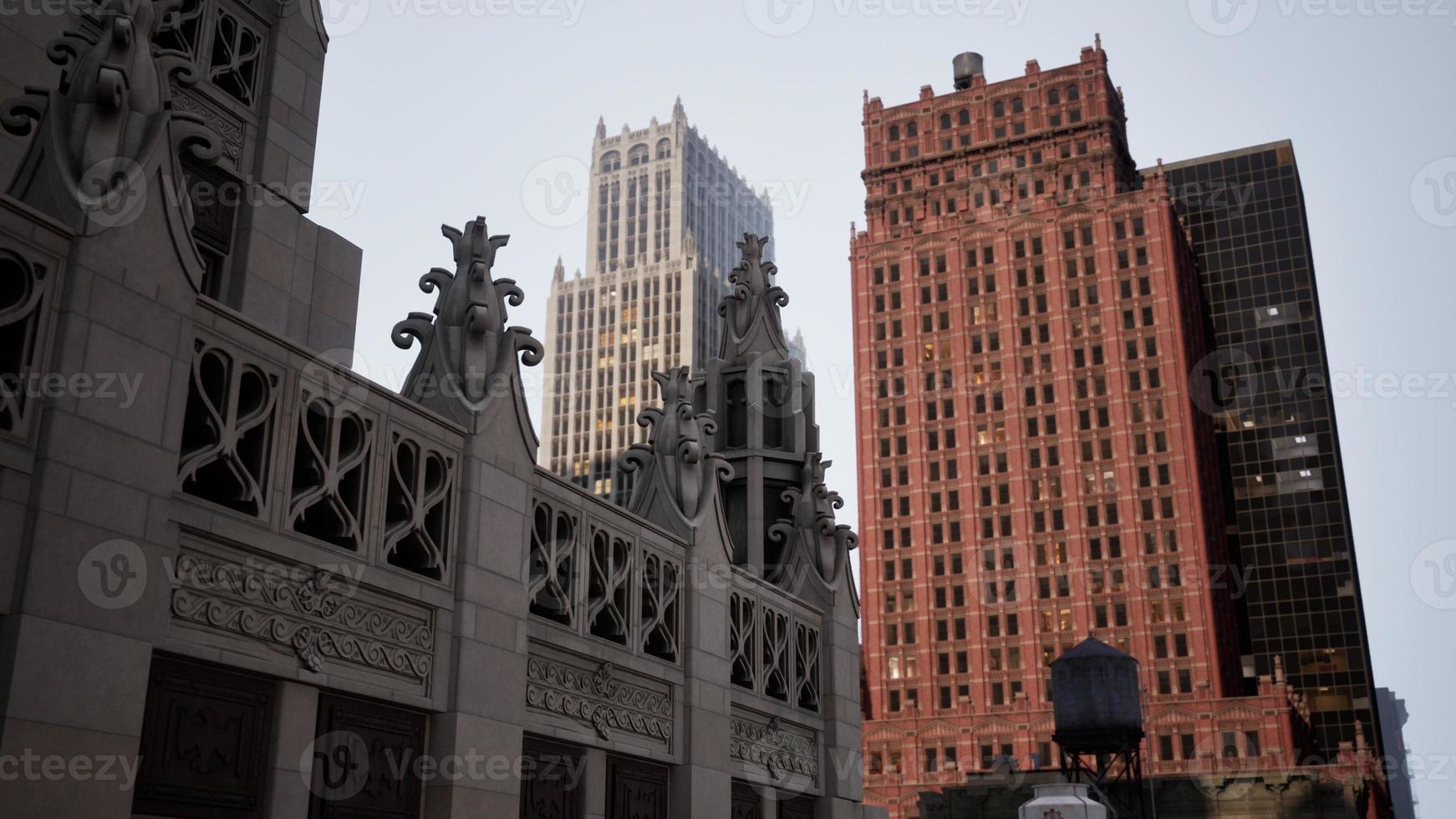 New York City street at sunset time photo