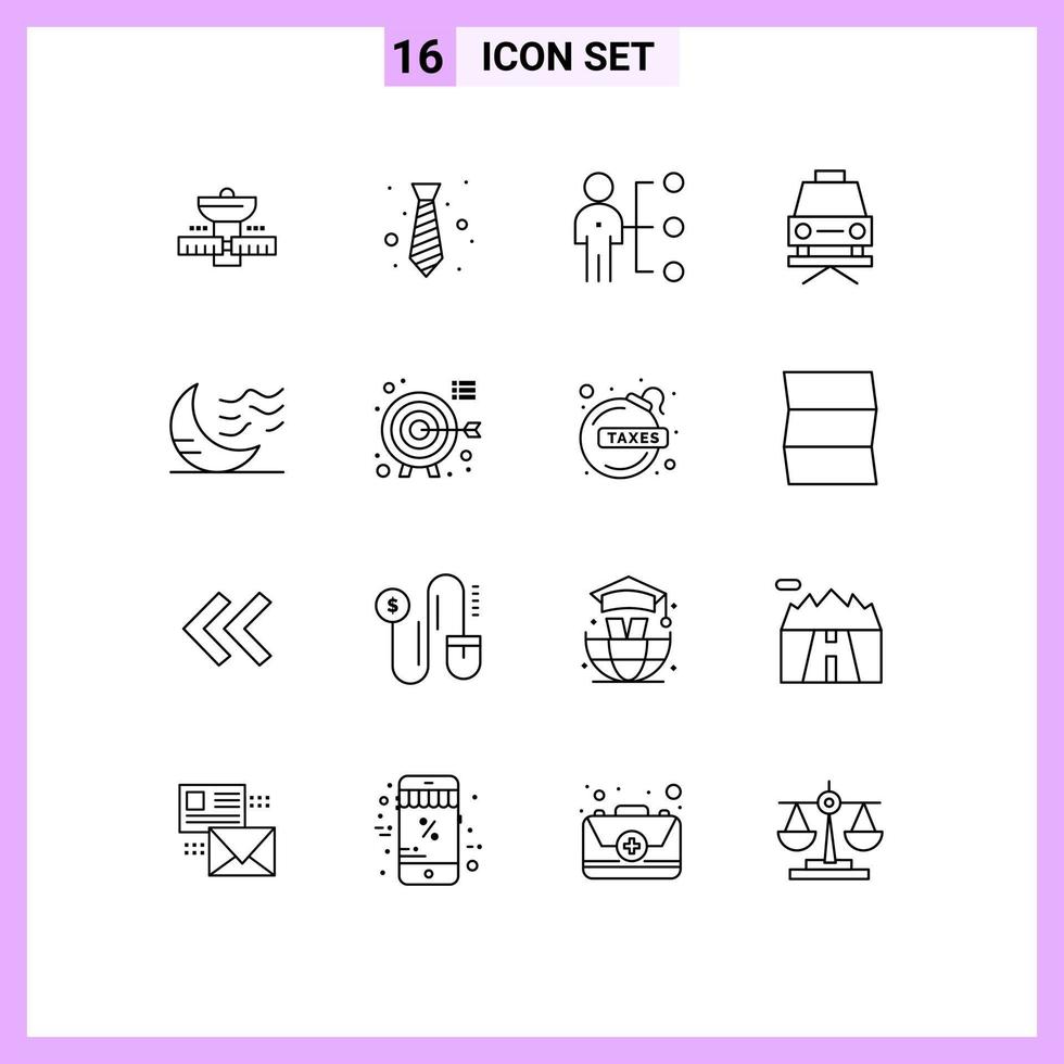 Set of 16 Vector Outlines on Grid for repair car fashion recruitment job Editable Vector Design Elements