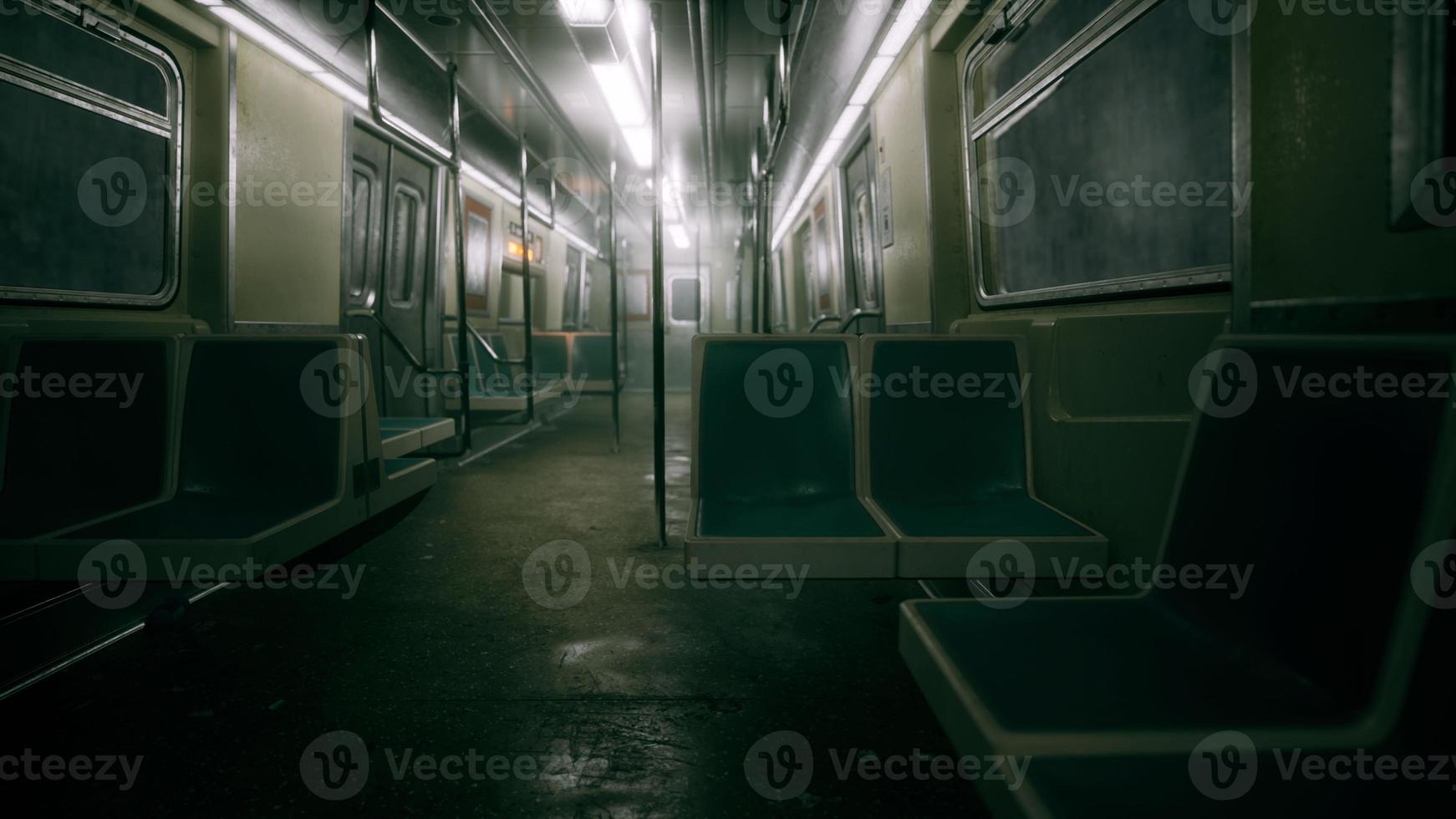 8K empty metal subway train in urban Chicago photo