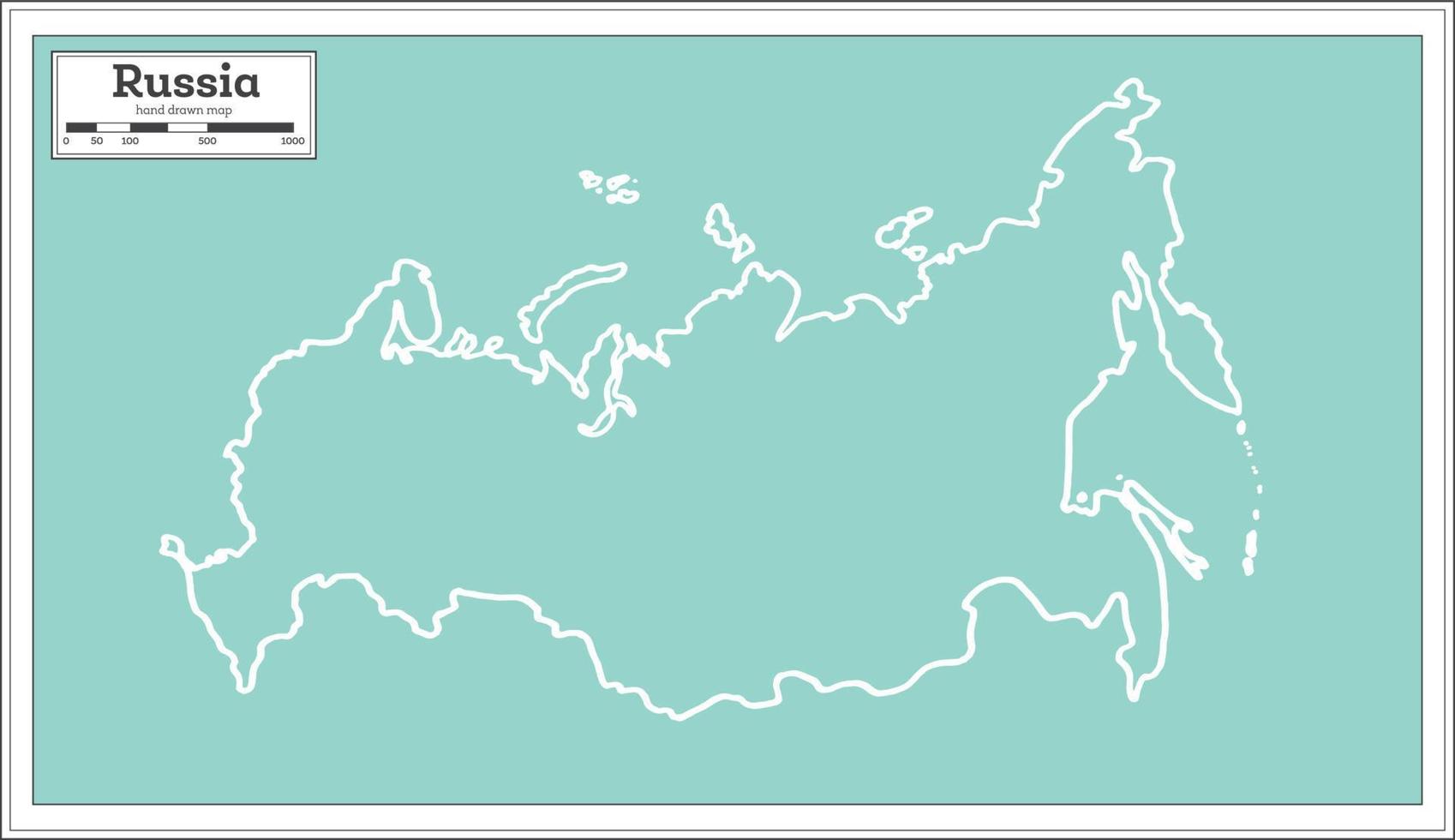 mapa de rusia en estilo retro. esquema del mapa. vector