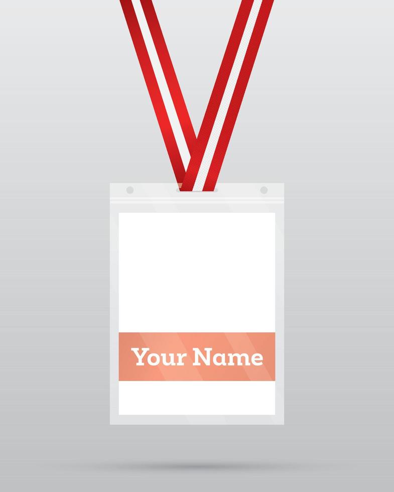 Identification Card with Lanyard for Access to Events. Security and Control Element. vector