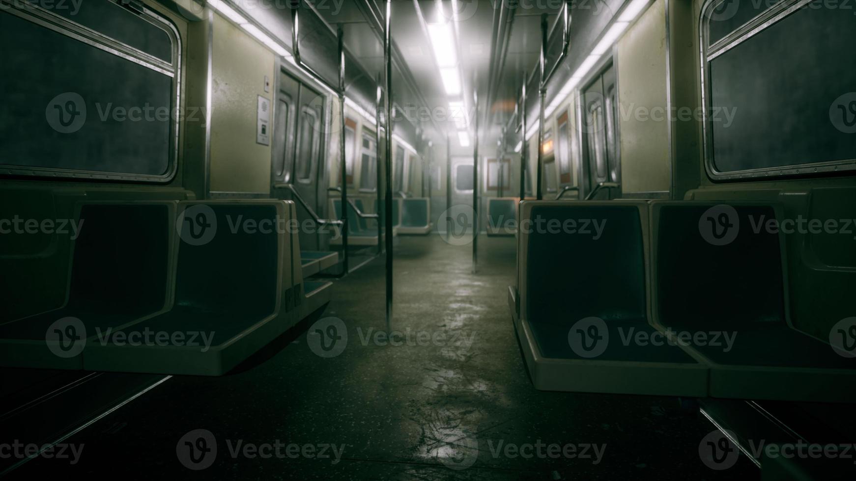 8K empty metal subway train in urban Chicago photo