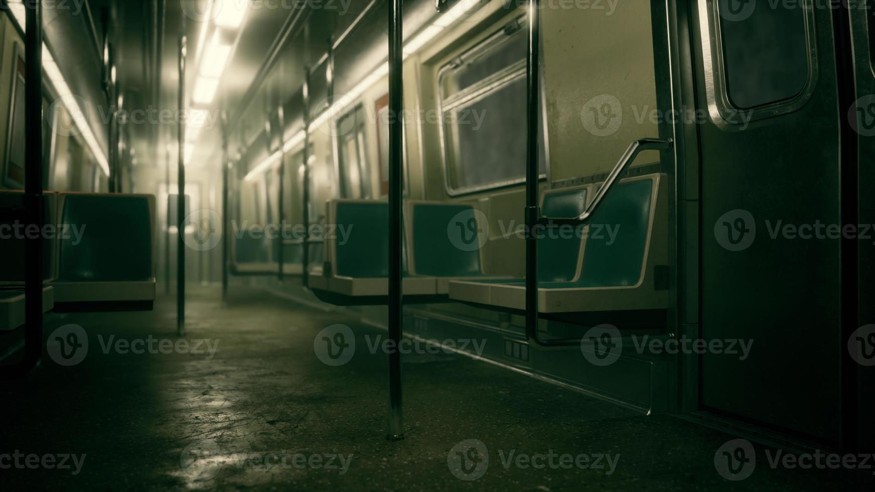 8K empty metal subway train in urban Chicago photo