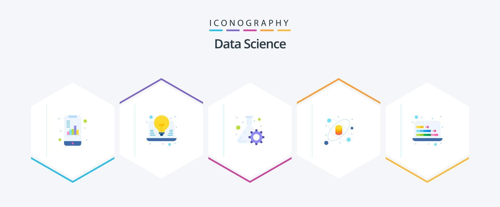 Data Science 25 Flat icon pack including science. data. seo. chemistry. science vector