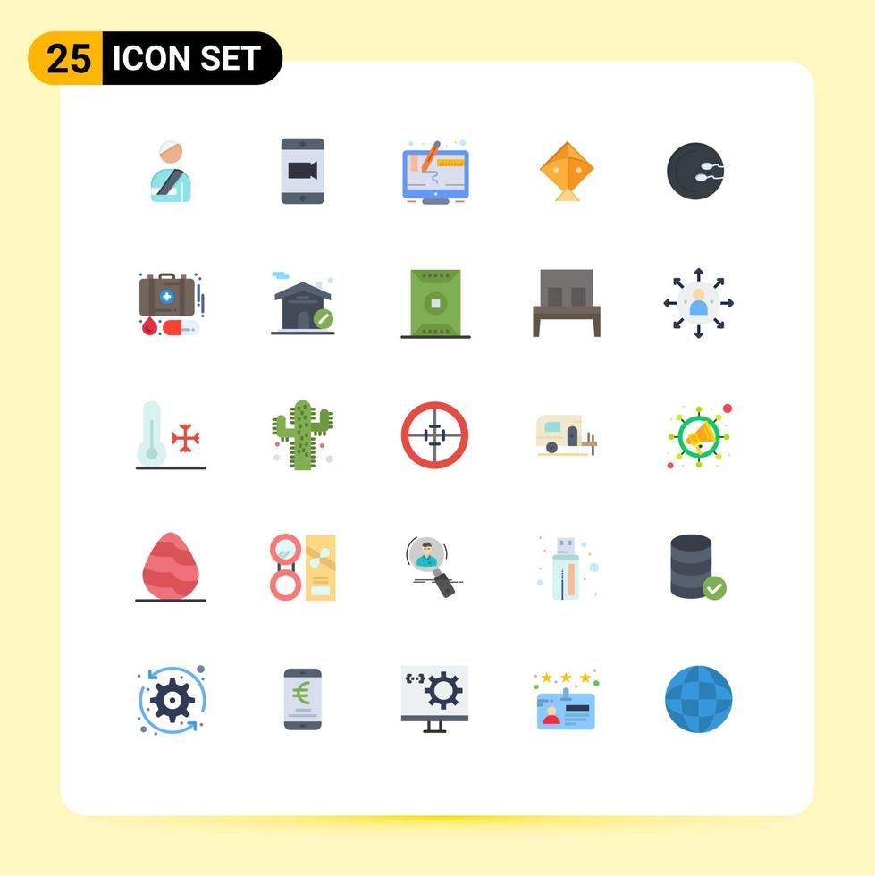 Universal Icon Symbols Group of 25 Modern Flat Colors of medicine medical design process festival Editable Vector Design Elements