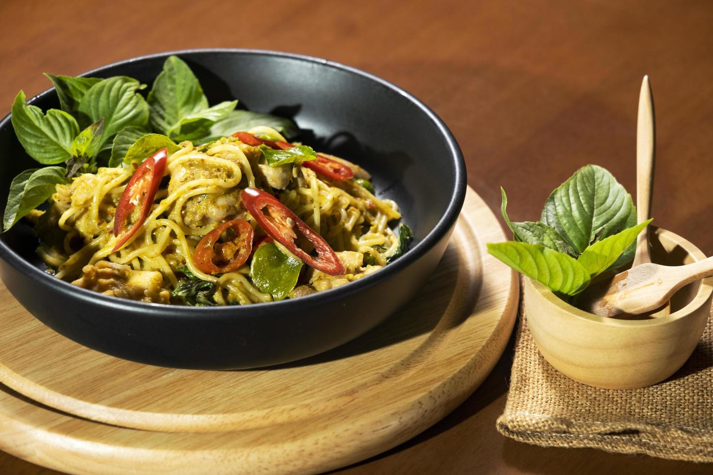 Spaghetti Green Curry with Chicken photo
