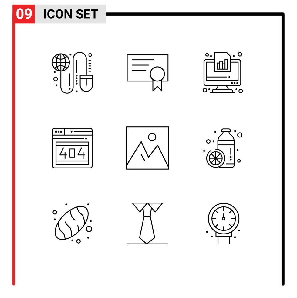 Stock Vector Icon Pack of 9 Line Signs and Symbols for decor webpage business web report Editable Vector Design Elements