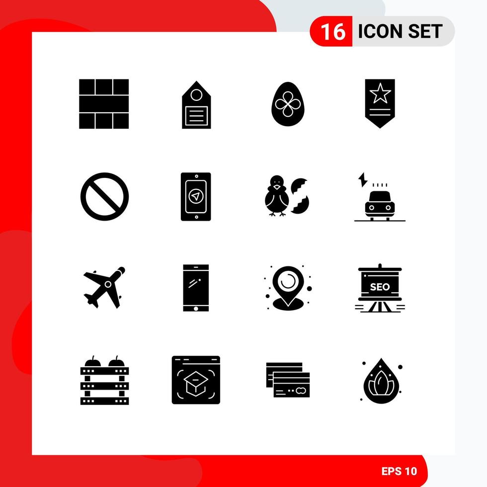 16 Creative Icons Modern Signs and Symbols of close military tag insignia easter egg Editable Vector Design Elements