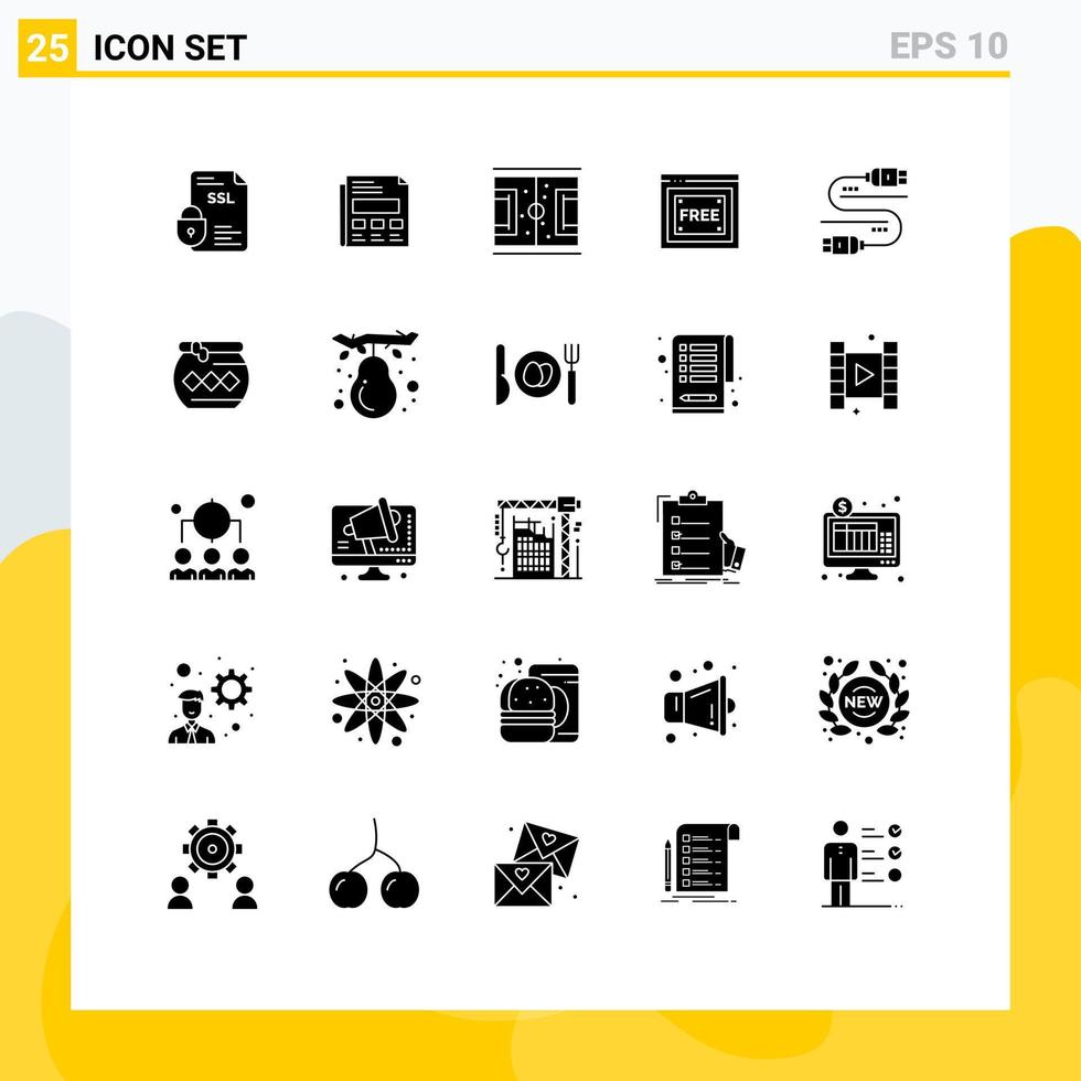 25 Creative Icons Modern Signs and Symbols of free internet presentation free access soccer Editable Vector Design Elements