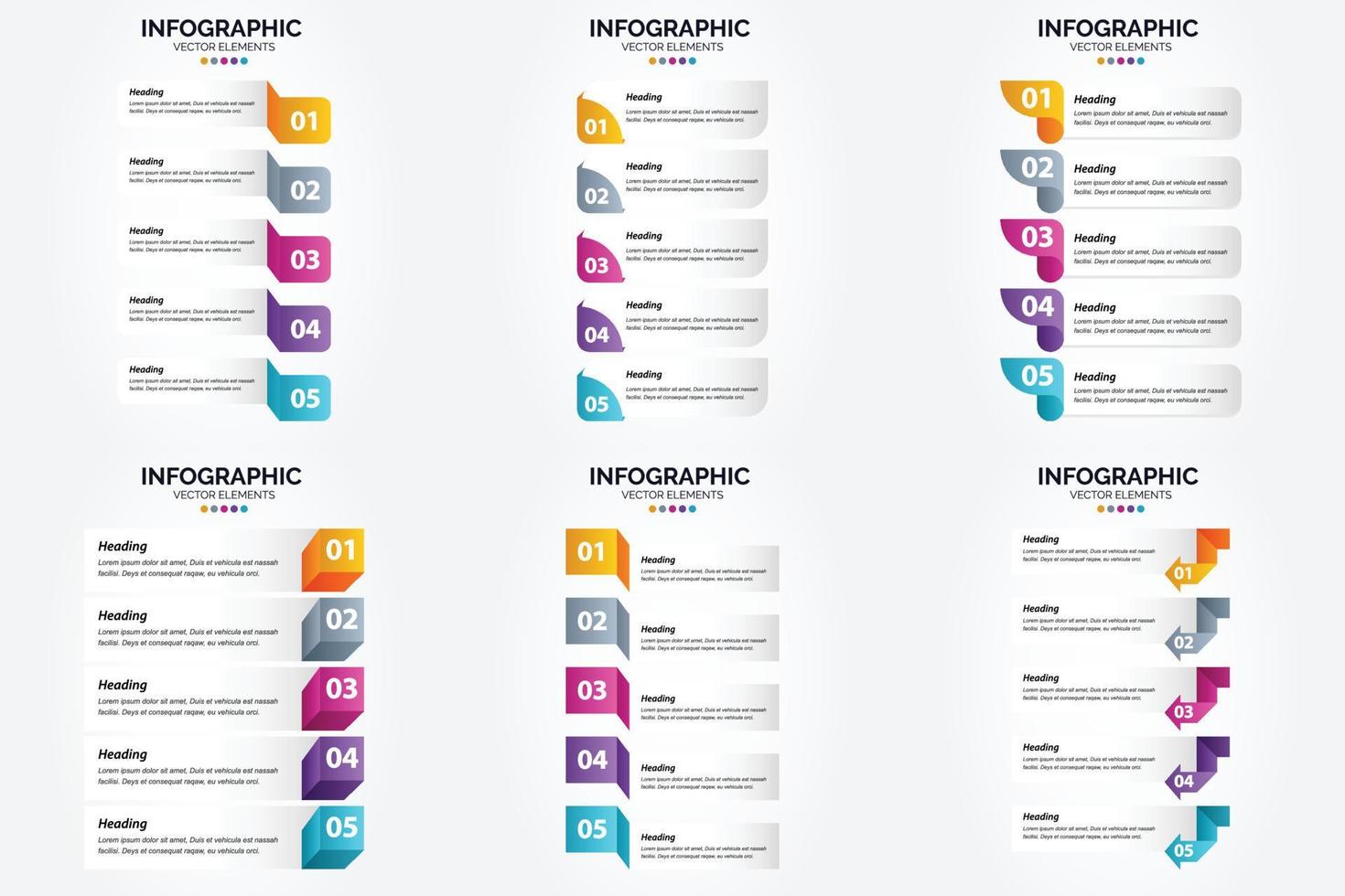 ilustración vectorial infografía conjunto de diseño plano para folleto publicitario y revista vector