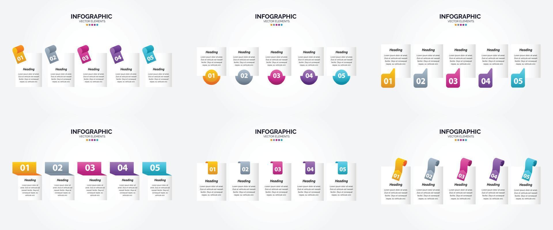 ilustración vectorial infografía conjunto de diseño plano para folleto publicitario y revista vector