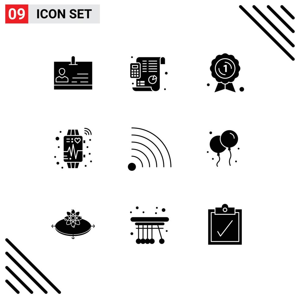 9 Creative Icons Modern Signs and Symbols of news heart beat award watch device Editable Vector Design Elements