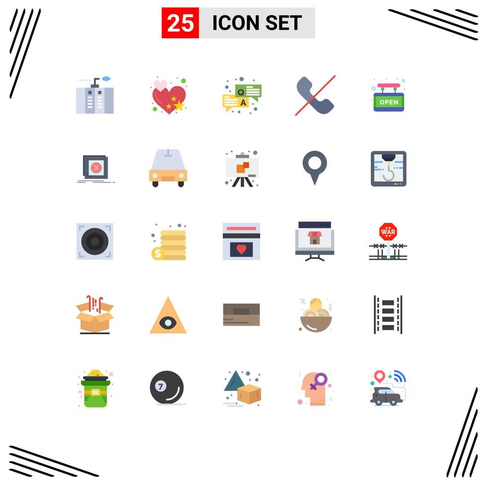 25 Flat Color concept for Websites Mobile and Apps open phone answer mobile call Editable Vector Design Elements