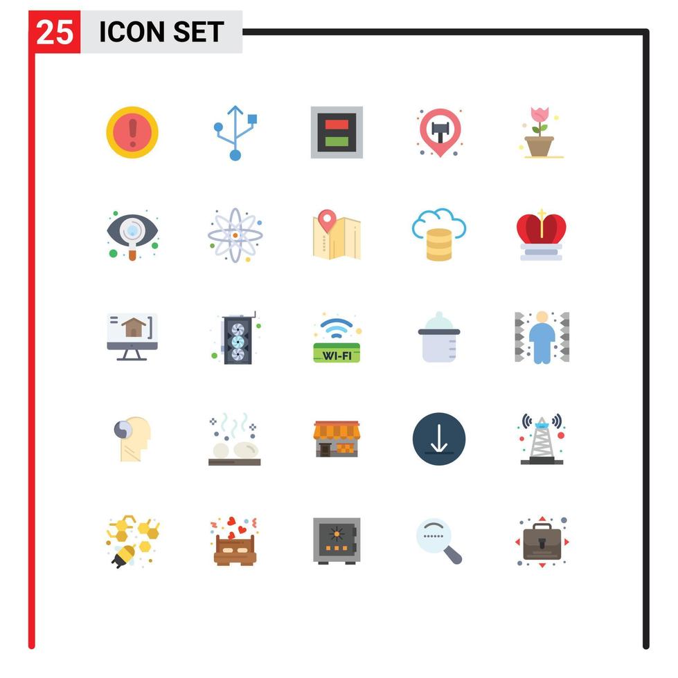 25 iconos creativos signos y símbolos modernos de marco de pin de mapa floral ubicación pegajosa elementos de diseño vectorial editables vector