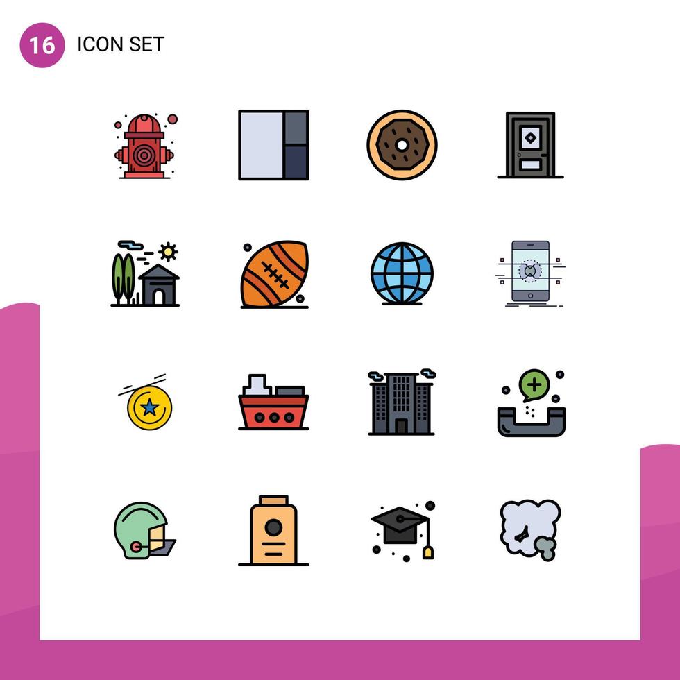 conjunto de 16 iconos de interfaz de usuario modernos signos de símbolos para elementos de diseño de vectores creativos editables