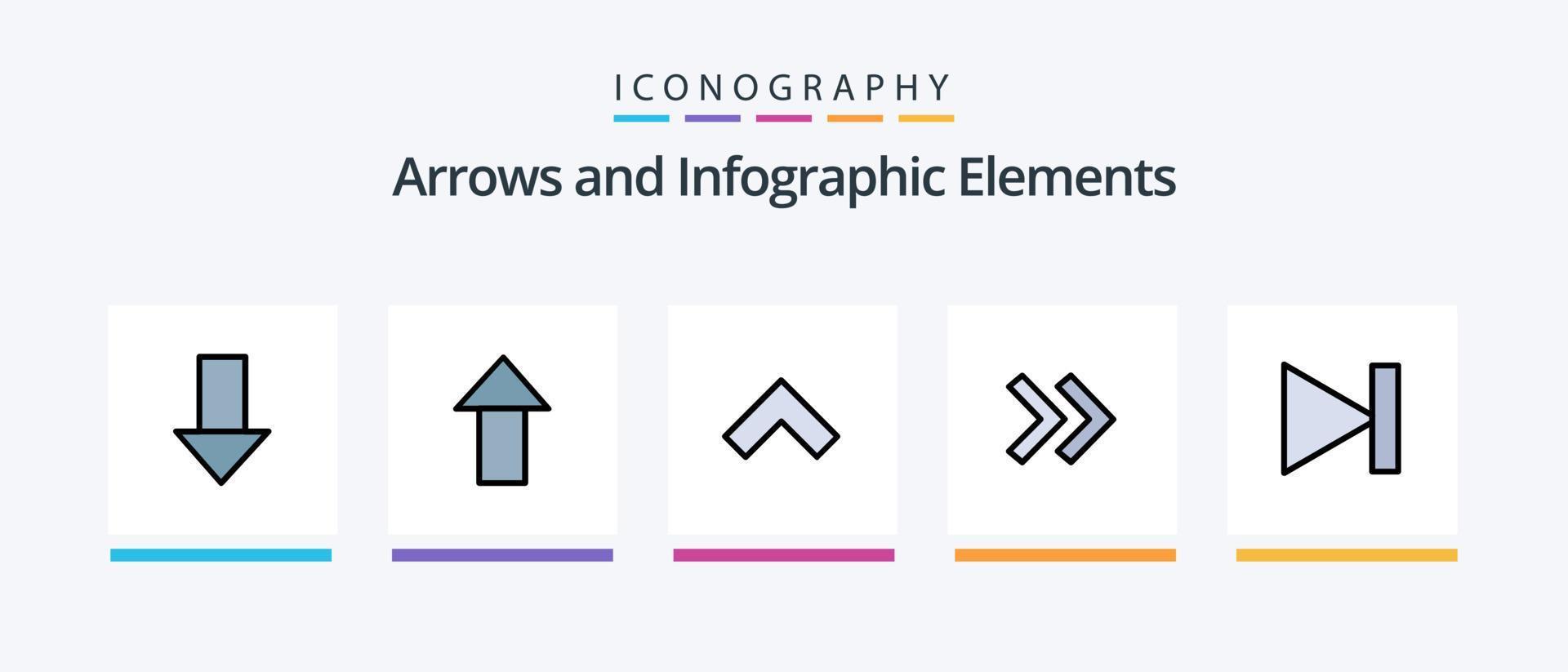 Arrow Line Filled 5 Icon Pack Including . upload. arrow. up. back. Creative Icons Design vector