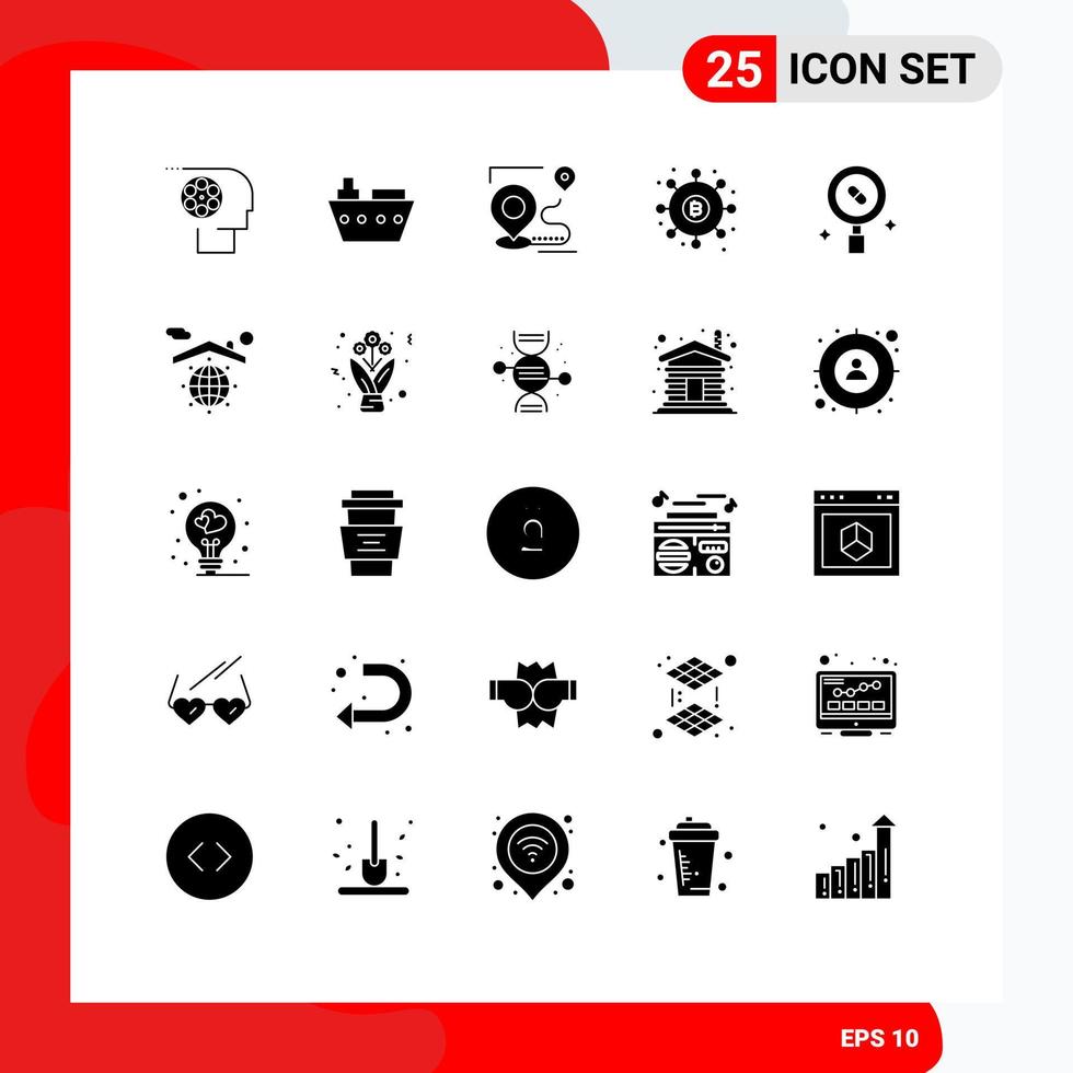 Pictogram Set of 25 Simple Solid Glyphs of money dividends vehicles distribution destination Editable Vector Design Elements