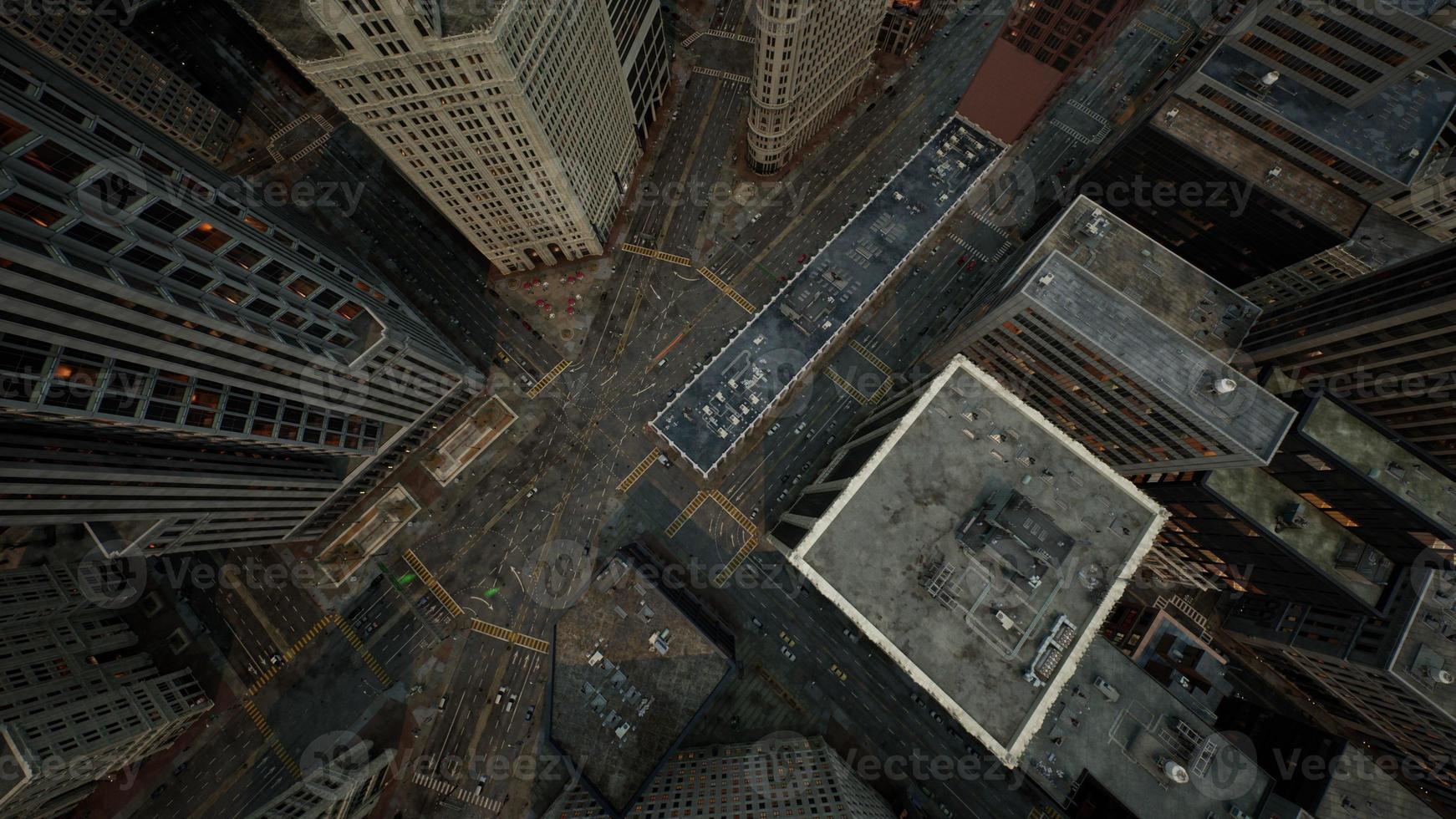 vista aérea de los techos de los edificios del centro de nueva york foto