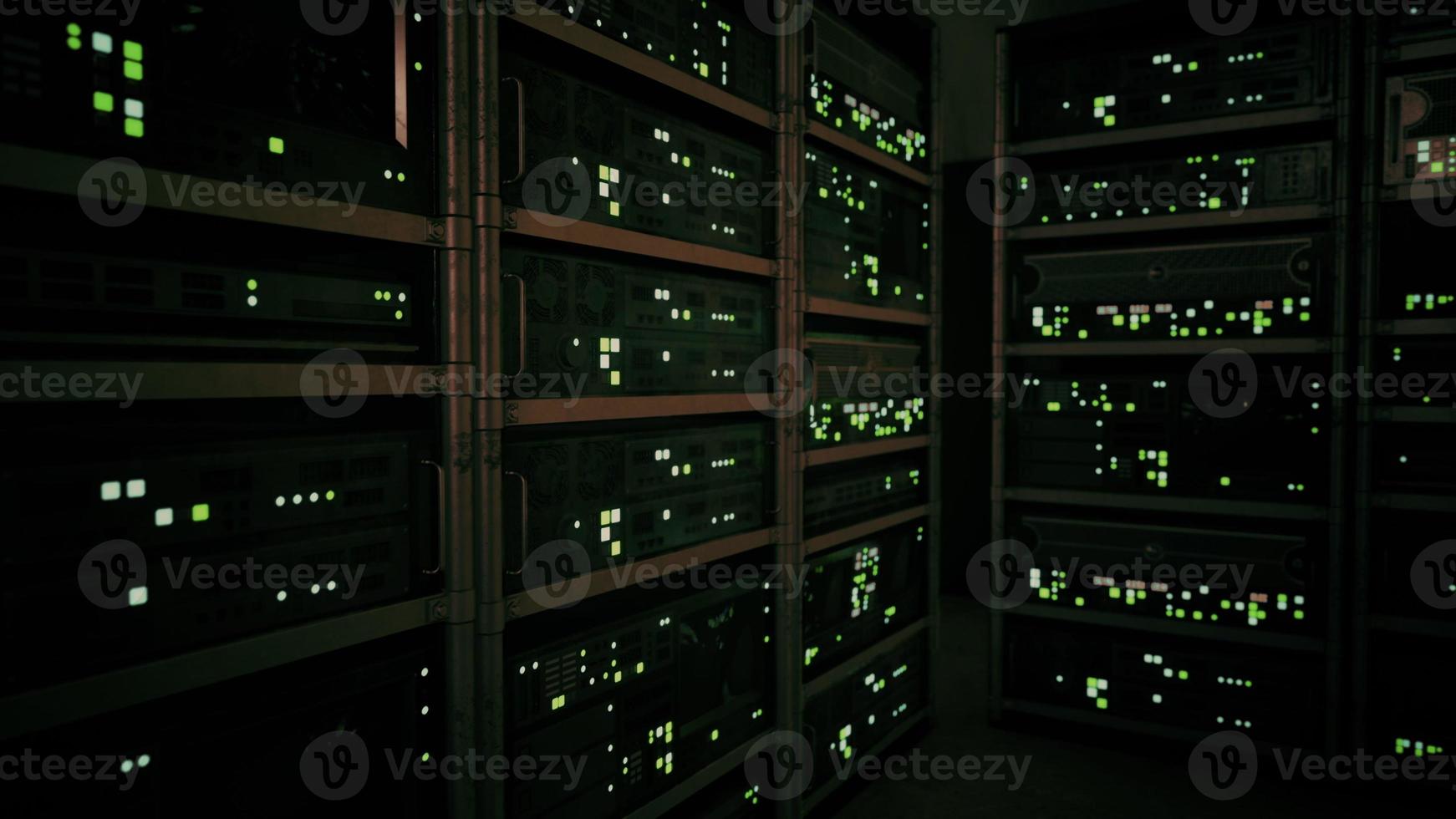 network server room with computers for digital tv ip communications photo