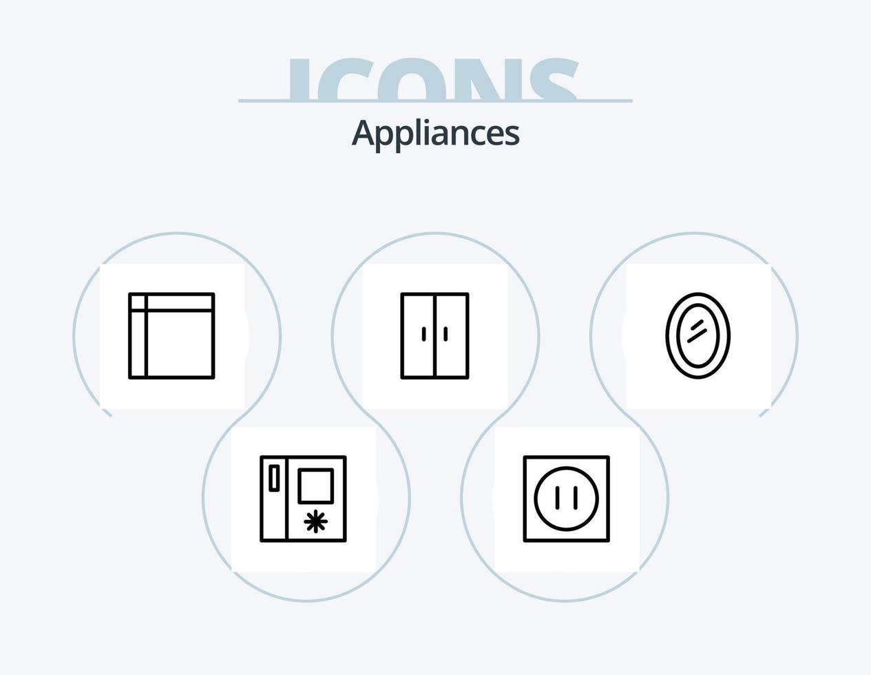 Appliances Line Icon Pack 5 Icon Design. appliances. home appliances. house. home. weight vector