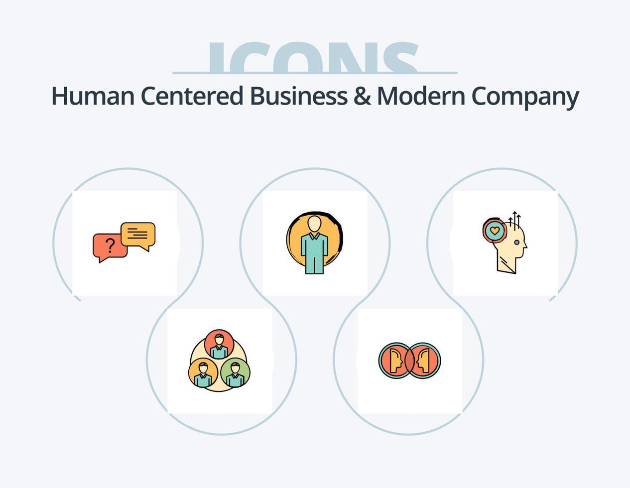 Human Centered Business And Modern Company Line Filled Icon Pack 5 Icon Design. speaker. space. shape. polygon. gang vector