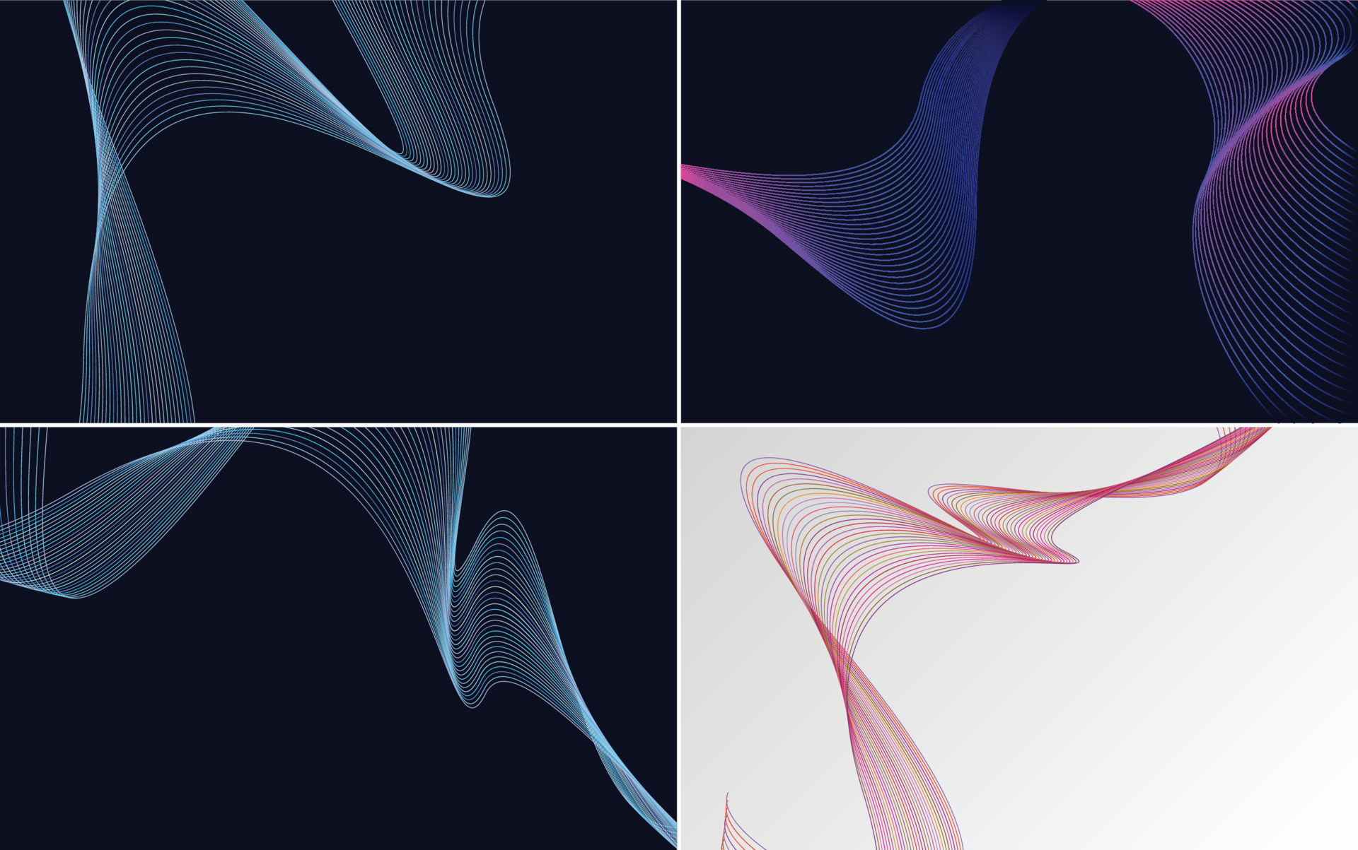 Wave curve abstract vector background pack for a sleek and modern