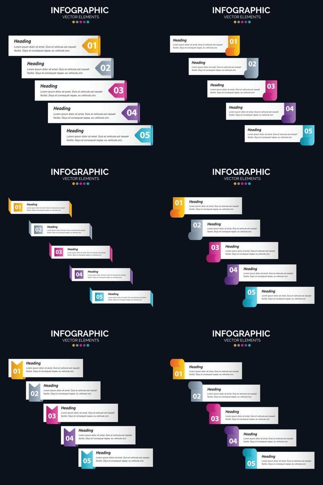 Include professional vector infographics in your presentation with our pack.